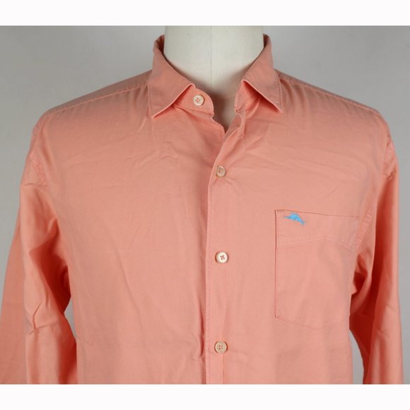 Tommy Bahama Island Twill Shirt MD Salmon - Picture 1 of 5